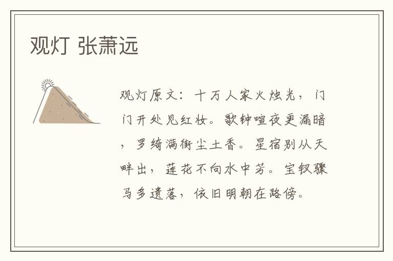 观灯 张萧远