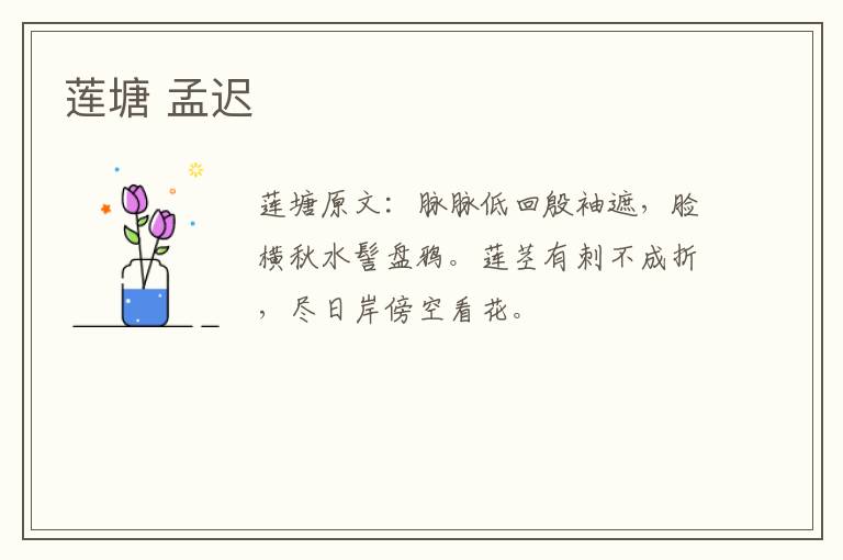莲塘 孟迟