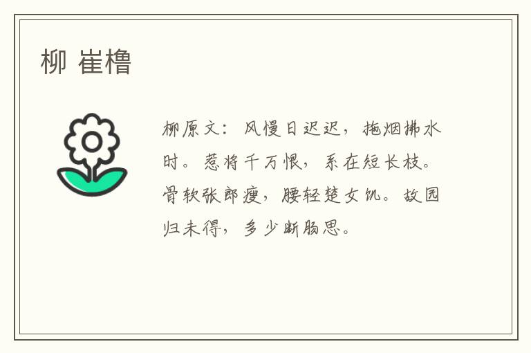 柳 崔橹