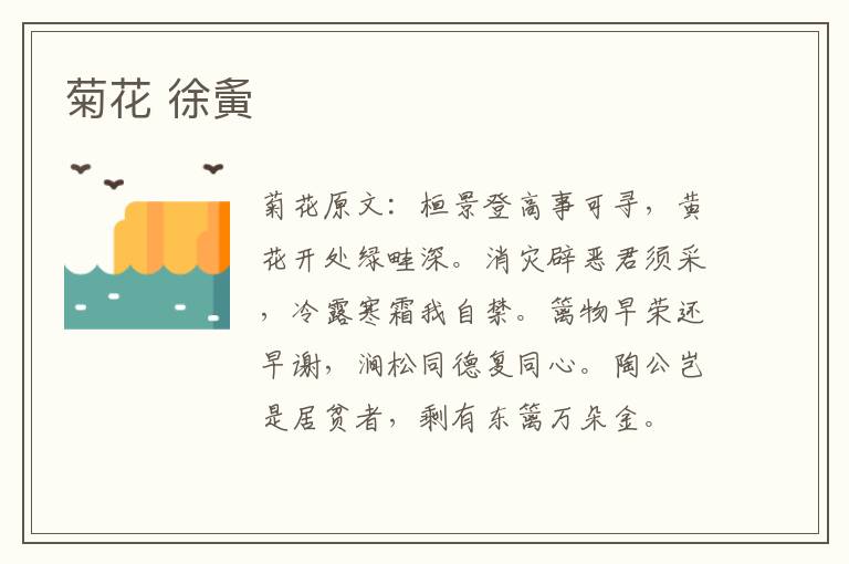 菊花 徐夤