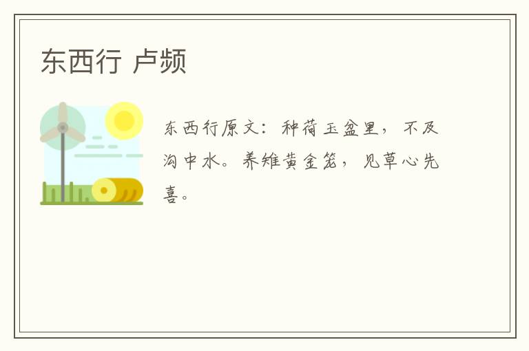 东西行 卢频
