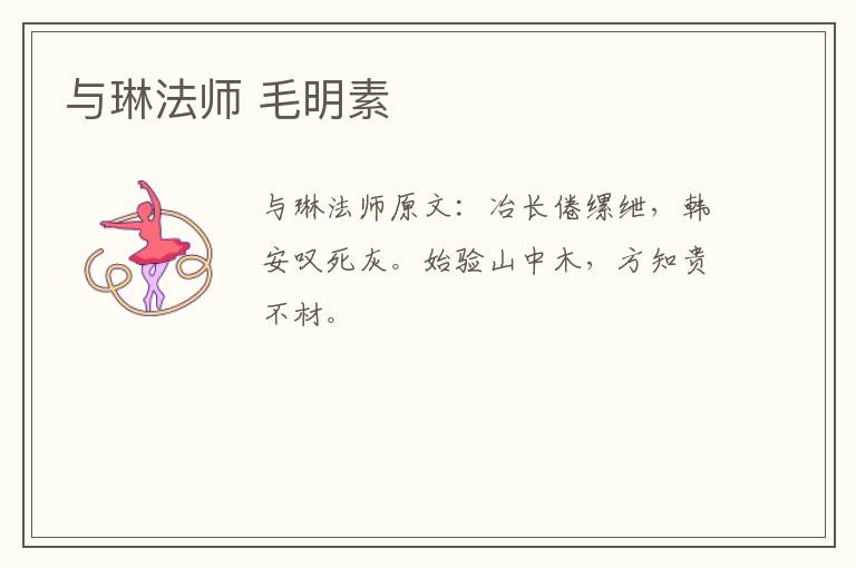 与琳法师 毛明素