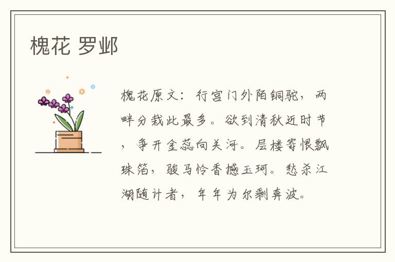 槐花 罗邺