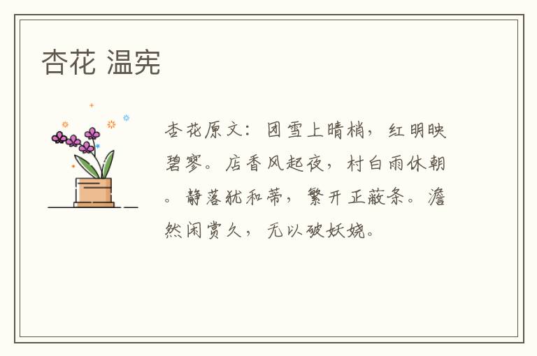 杏花 温宪