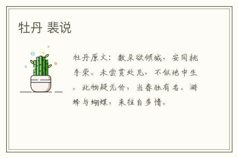 牡丹 裴说