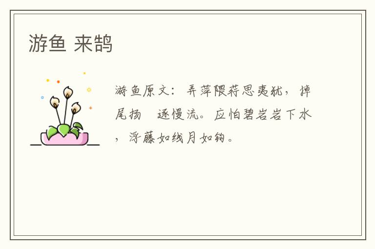 游鱼 来鹄