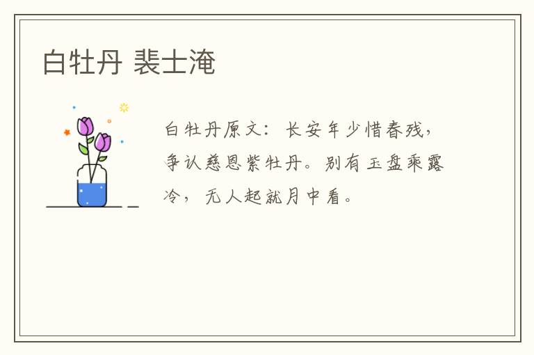 白牡丹 裴士淹