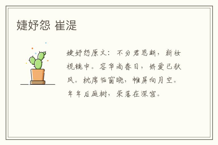 婕妤怨 崔湜