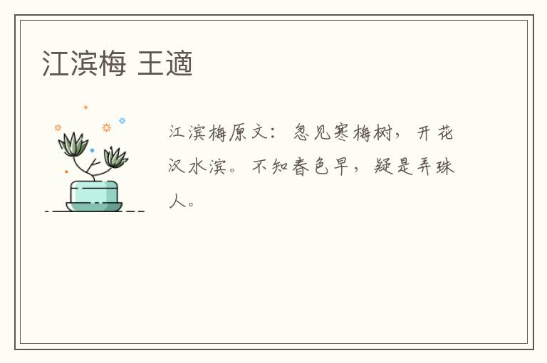 江滨梅 王適