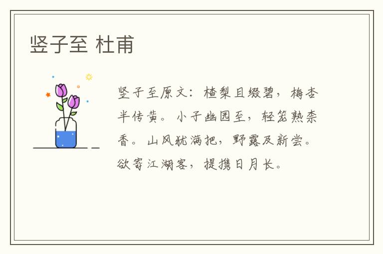 竖子至 杜甫