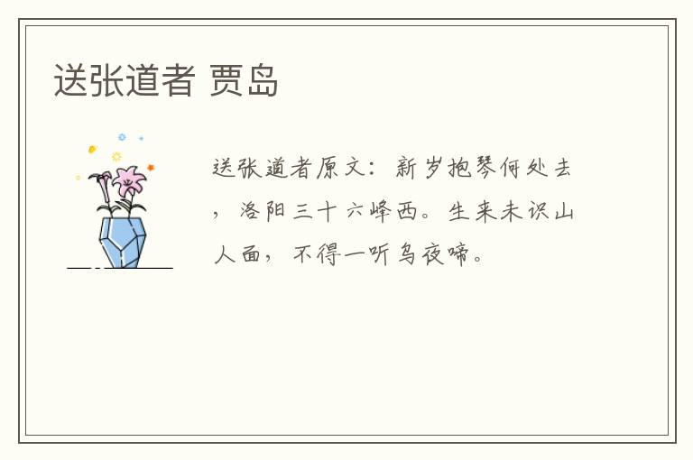 送张道者 贾岛