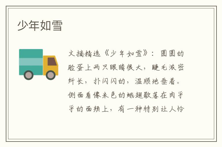少年如雪