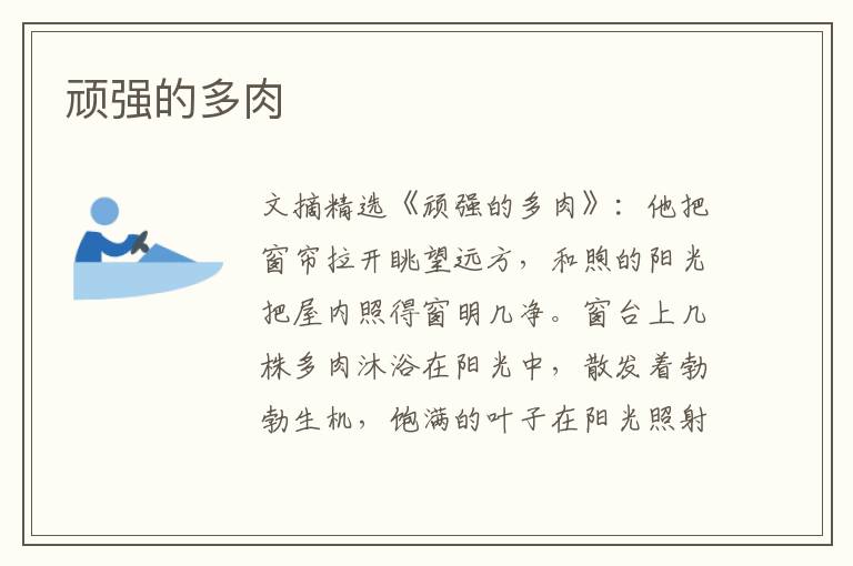 顽强的多肉