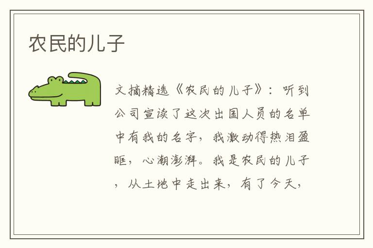 农民的儿子