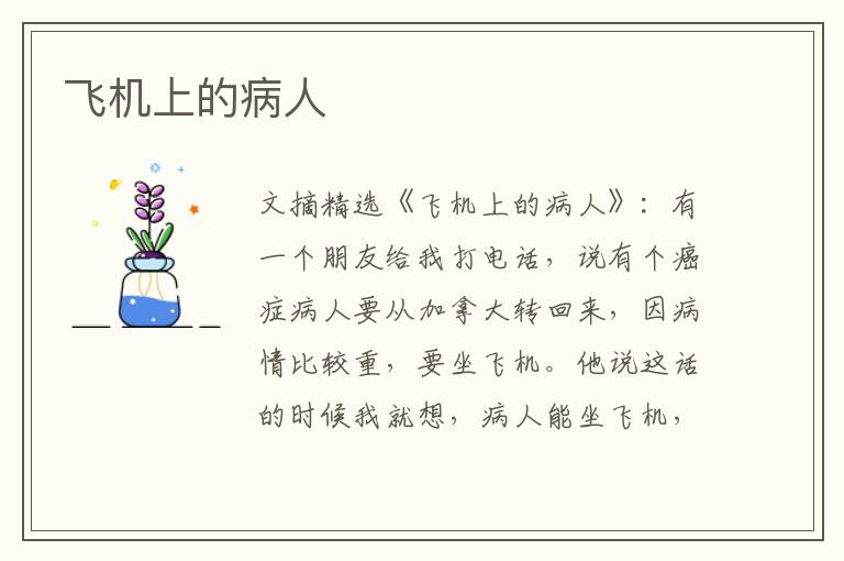 飞机上的病人
