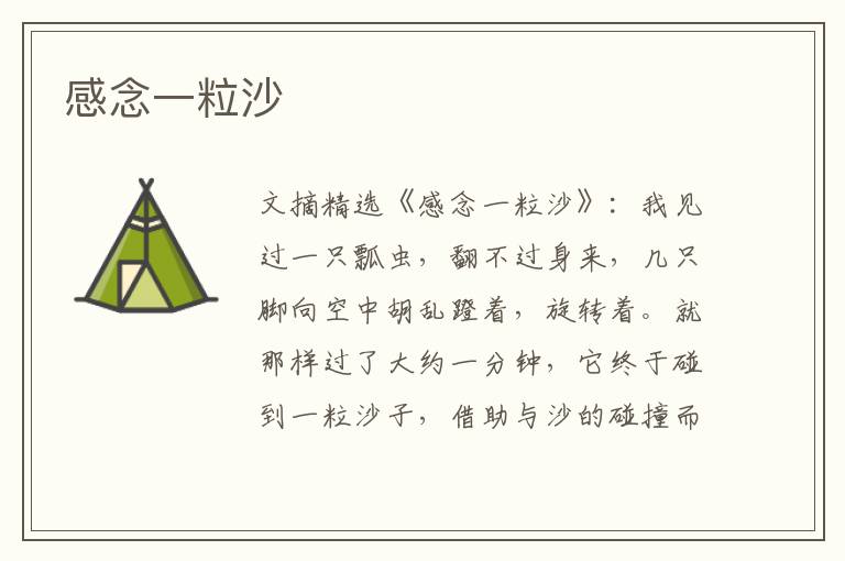 感念一粒沙