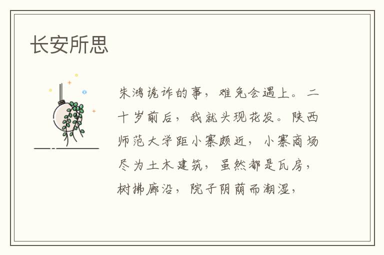长安所思