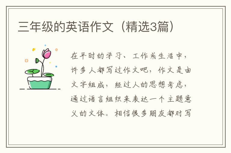 三年级的英语作文（精选3篇）