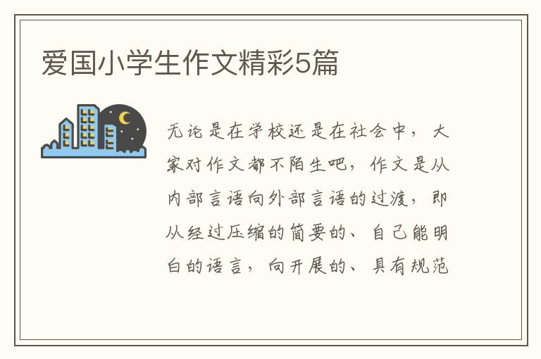 爱国小学生作文精彩5篇