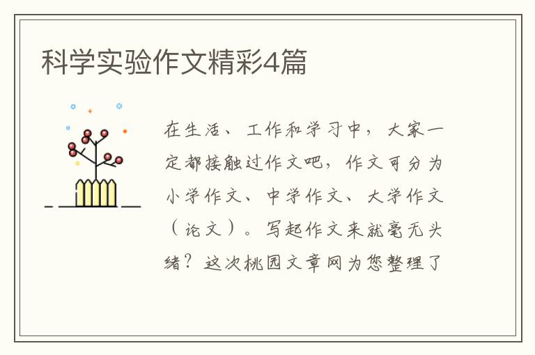 科学实验作文精彩4篇