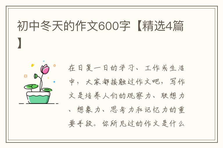 初中冬天的作文600字【精选4篇】