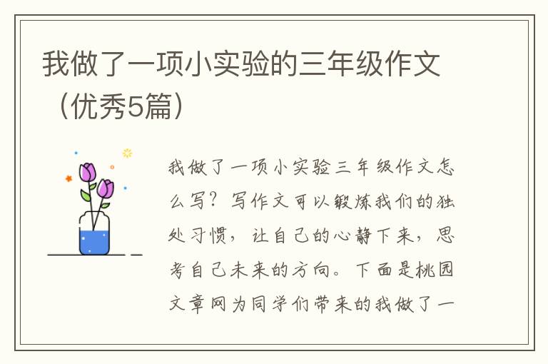 我做了一项小实验的三年级作文（优秀