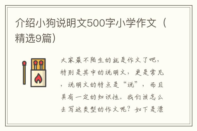 介绍小狗说明文500字小学作文（精选9