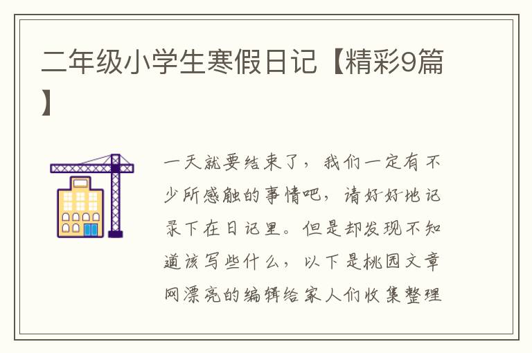 二年级小学生寒假日记【精彩9篇】