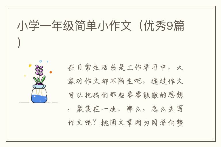 小学一年级简单小作文（优秀9篇）