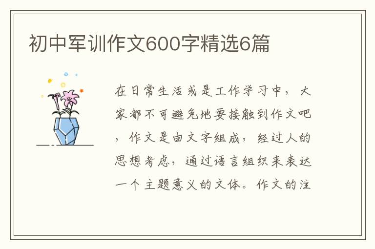 初中军训作文600字精选6篇