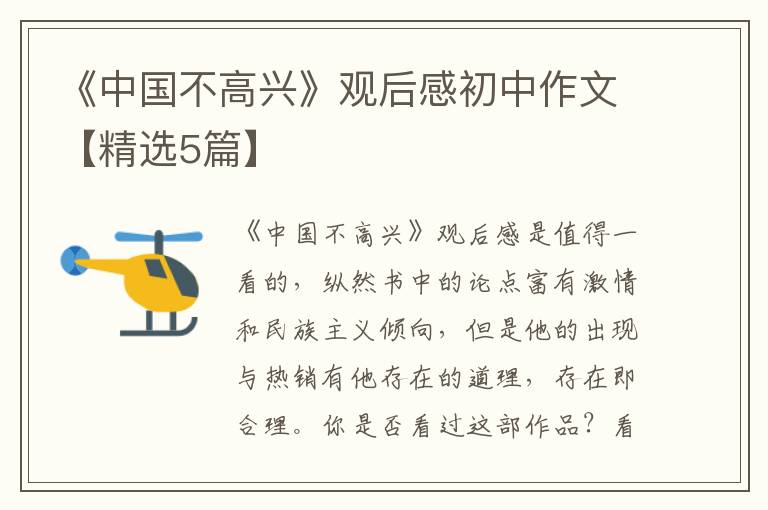 《中国不高兴》观后感初中作文【精