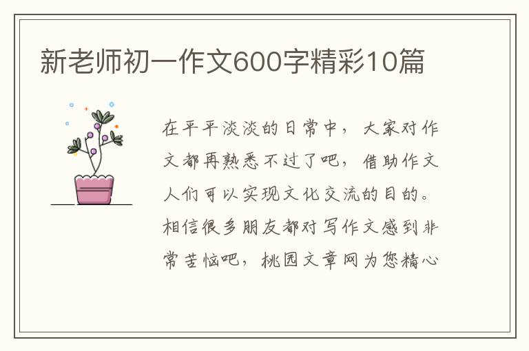 新老师初一作文600字精彩10篇