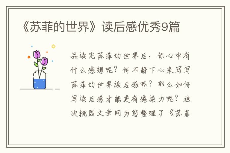 《苏菲的世界》读后感优秀9篇