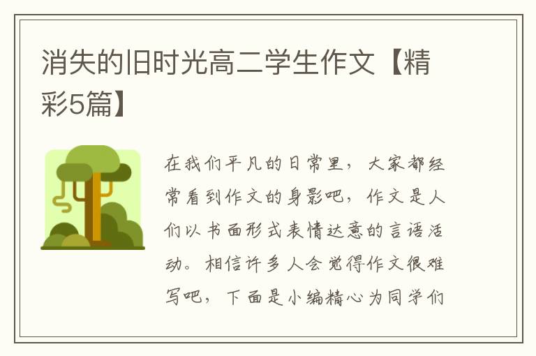 消失的旧时光高二学生作文【精彩5篇】