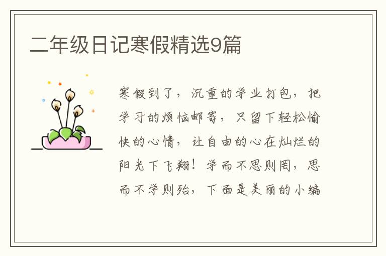 二年级日记寒假精选9篇