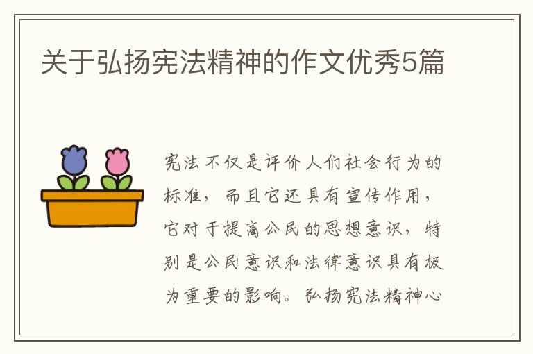 关于弘扬宪法精神的作文优秀5篇