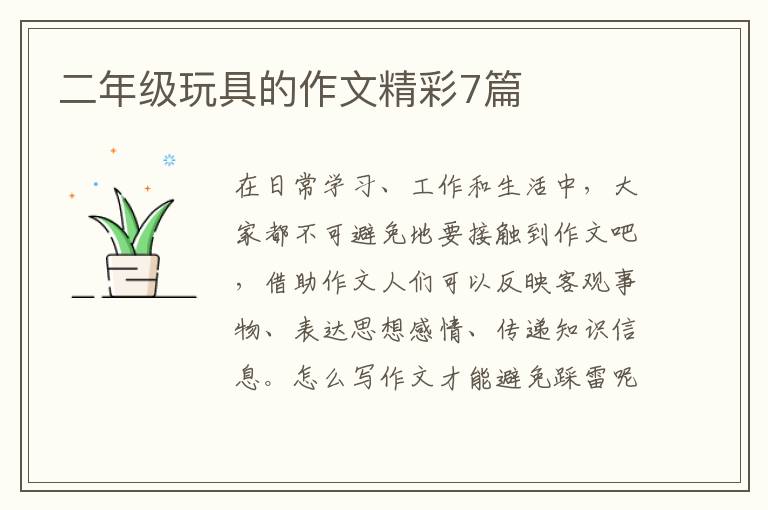 二年级玩具的作文精彩7篇