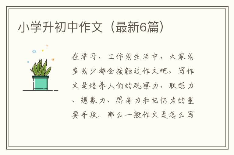 小学升初中作文(最新6篇)
