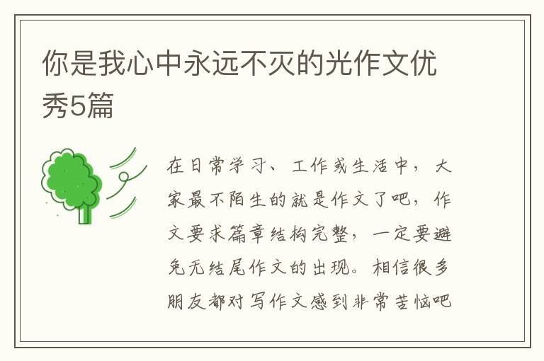你是我心中永远不灭的光作文优秀5篇