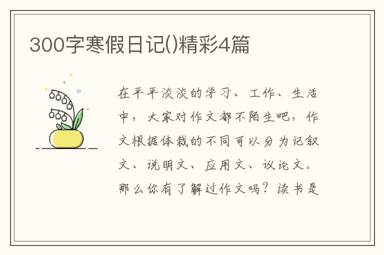 300字寒假日记()精彩4篇