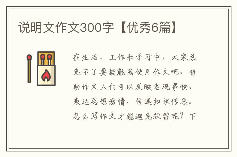 说明文作文300字【优秀6篇】