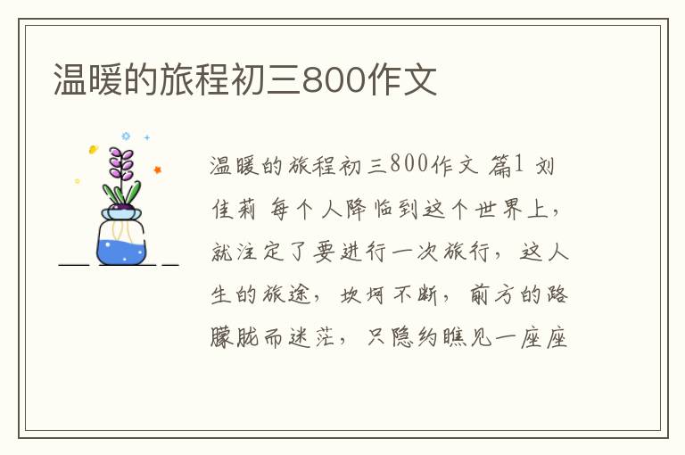 温暖的旅程初三800作文