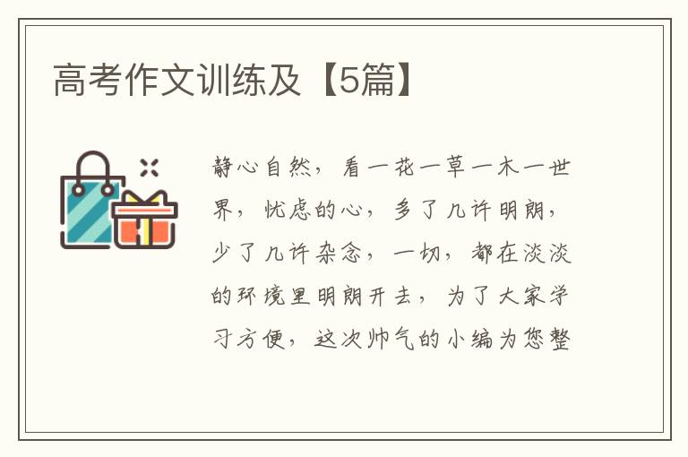 高考作文训练及【5篇】