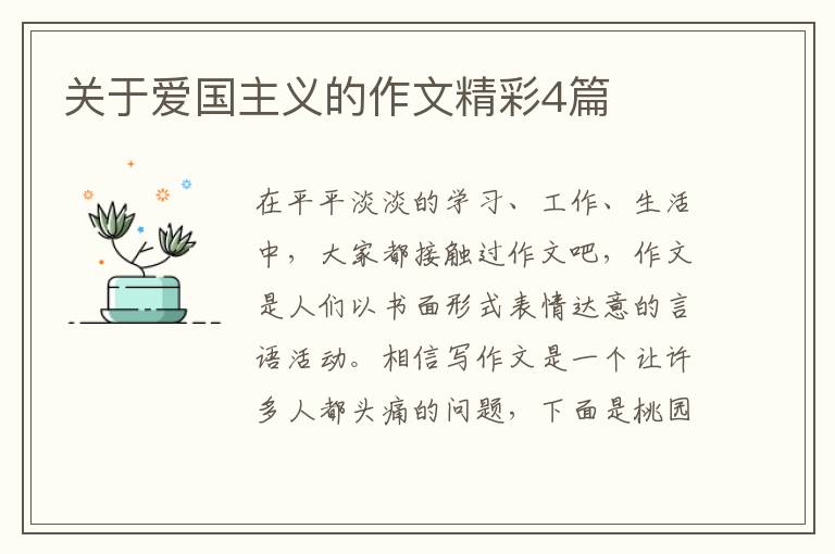 关于爱国主义的作文精彩4篇