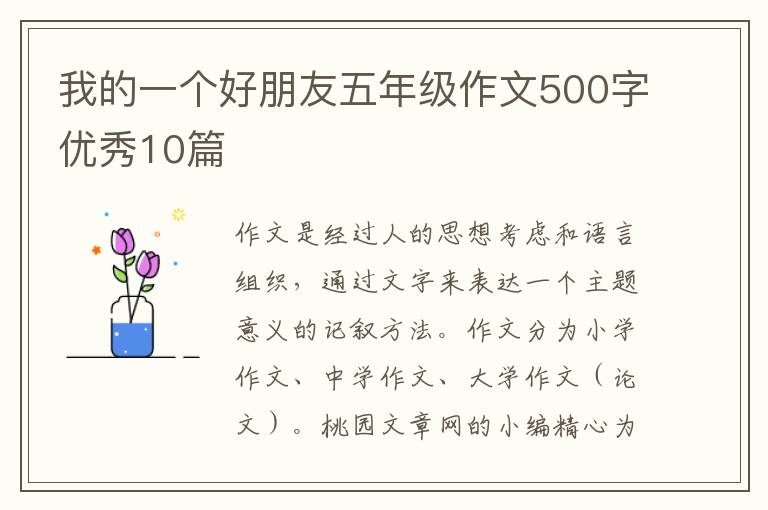 我的一个好朋友五年级作文500字优