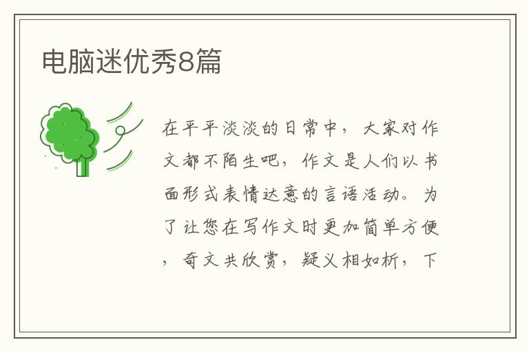 电脑迷优秀8篇