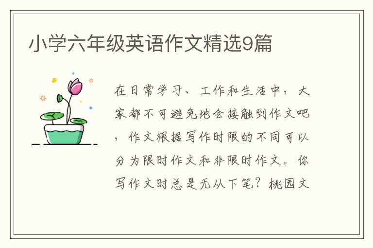 小学六年级英语作文精选9篇