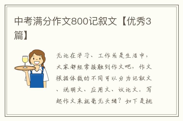 中考满分作文800记叙文【优秀3篇】