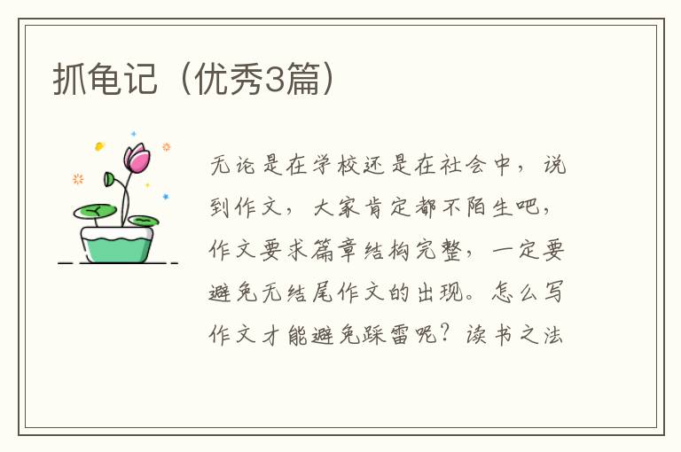 抓龟记（优秀3篇）