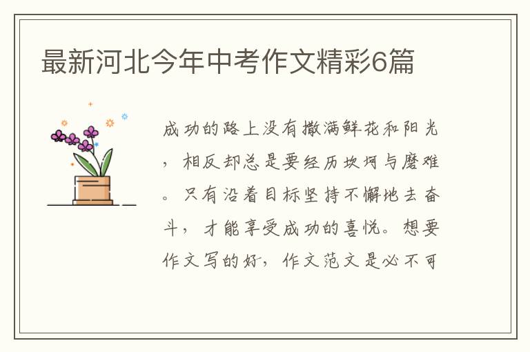 最新河北今年中考作文精彩6篇